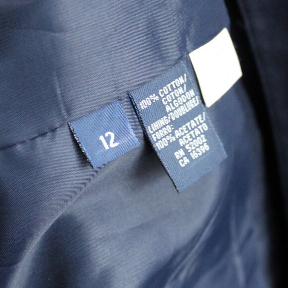 Liz Claiborne Women's VTG Navy Blue Two Button Gold Sport Jacket Blazer Size 12 - Picture 8 of 8